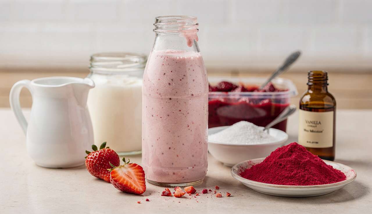 Recette de yaourts à boire à la fraise maison