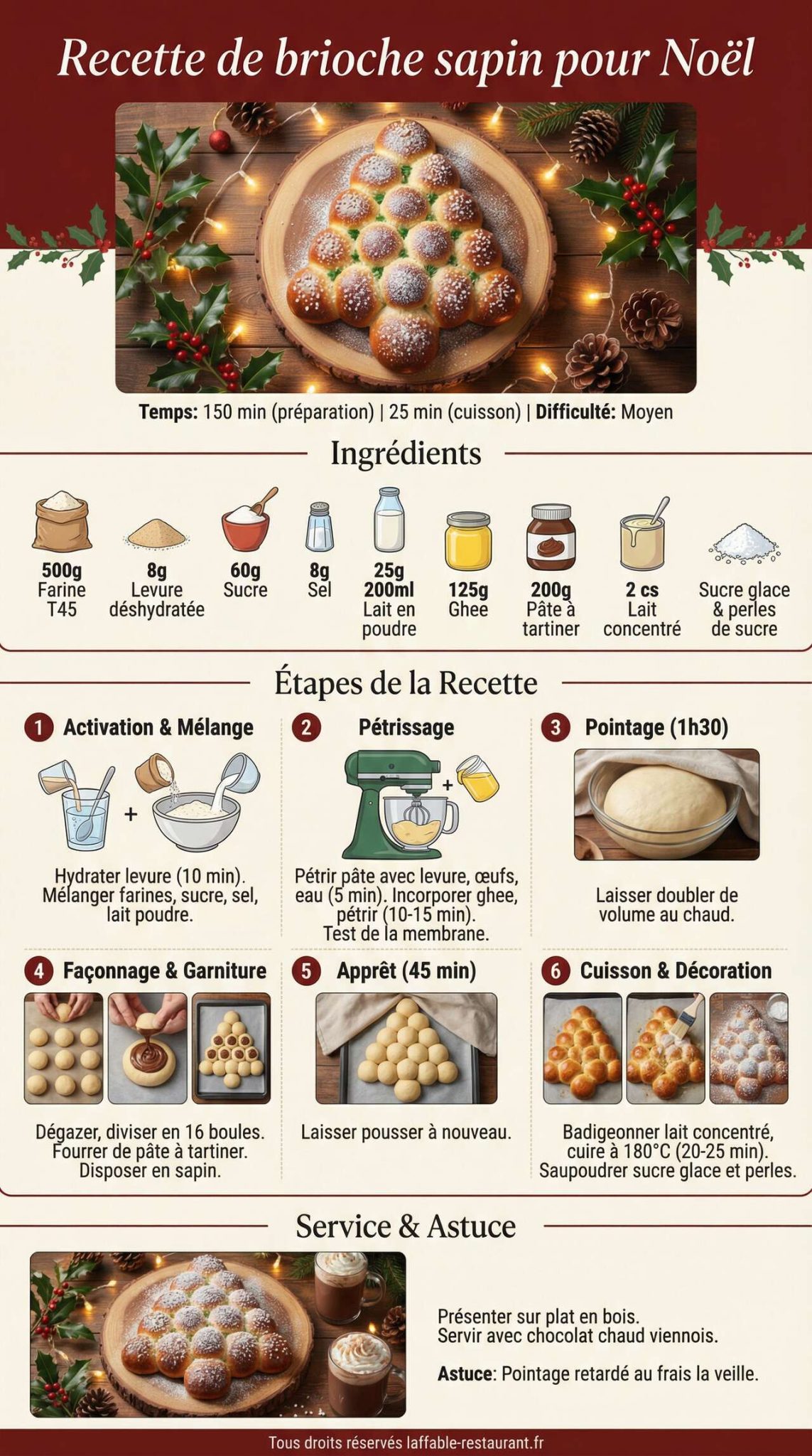 Fiche recette Recette de brioche sapin pour No&euml;l