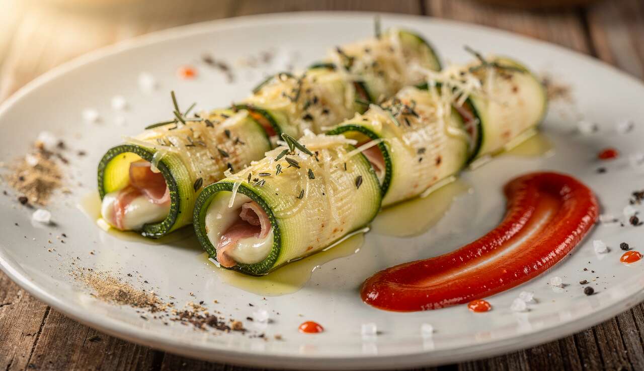 Courgettes roulées au fromage et jambon : recette facile et savoureuse