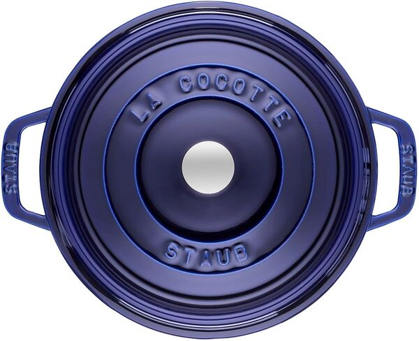 STAUB Cocotte en Fonte Émaillée avec Couvercle, Tous feux dont induction, 4 à 5 personnes, Ronde, 26 cm, 5 L, 6 kg, Bleu Intense