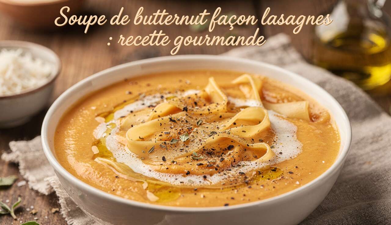 Soupe de butternut façon lasagnes : recette gourmande