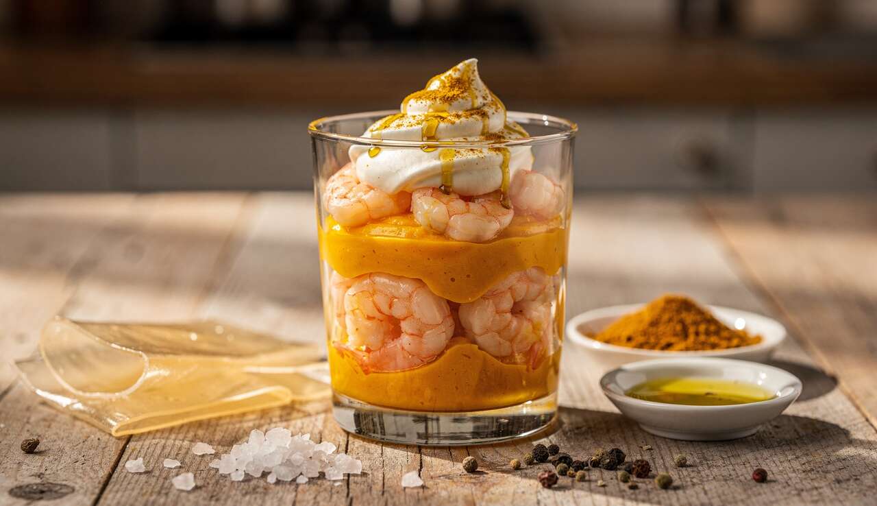 Recette de verrines au potimarron et crevettes
