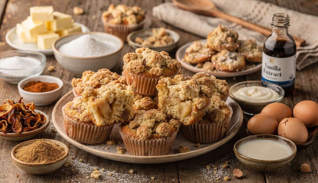 Muffins aux pommes façon crumble : recette gourmande facile