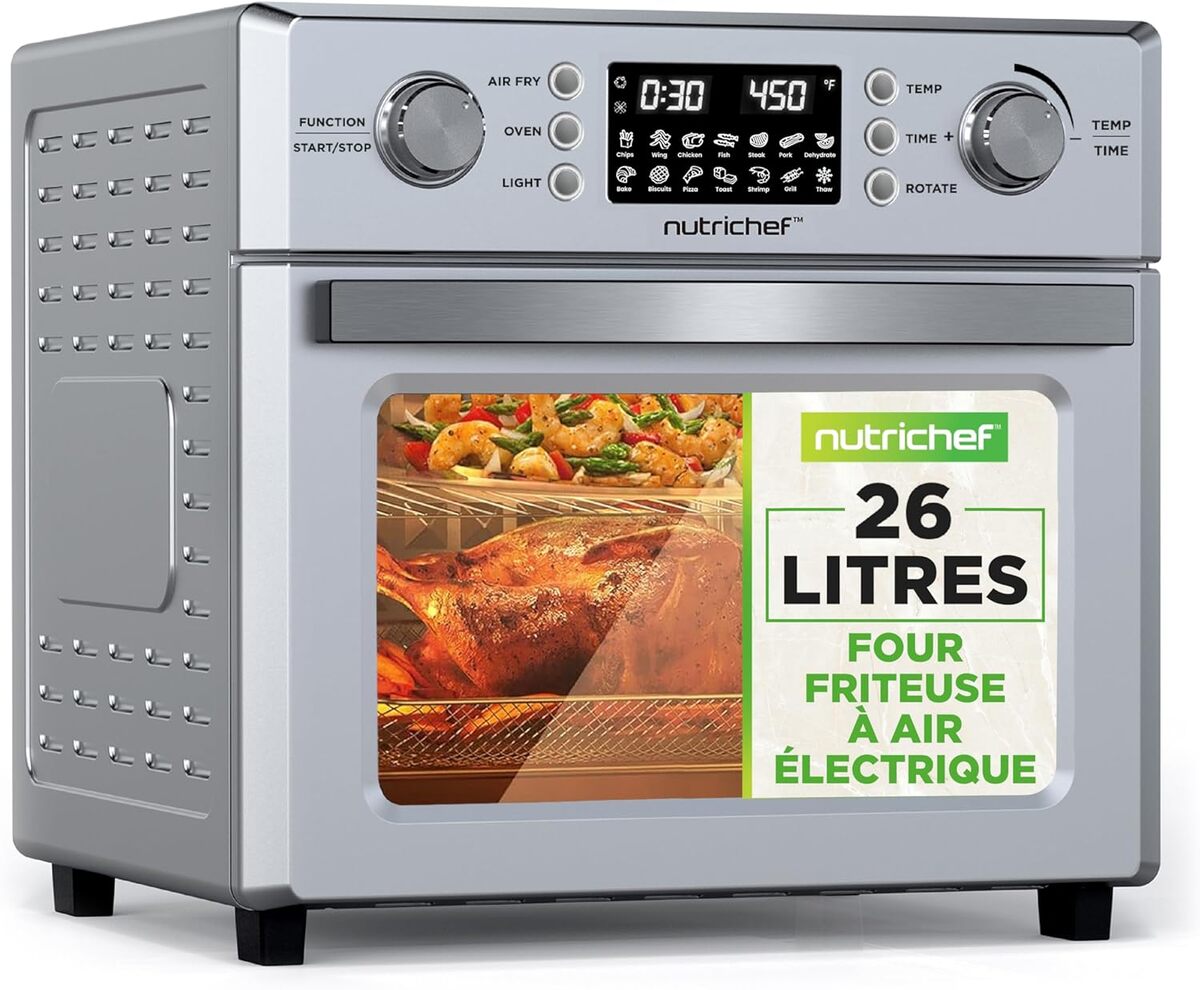 Test du four friteuse à air chaud NutriChef 26L : performance et polyvalence