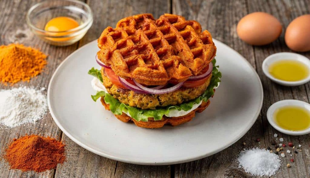 Burger gaufres de patate douce : recette gourmande et saine
