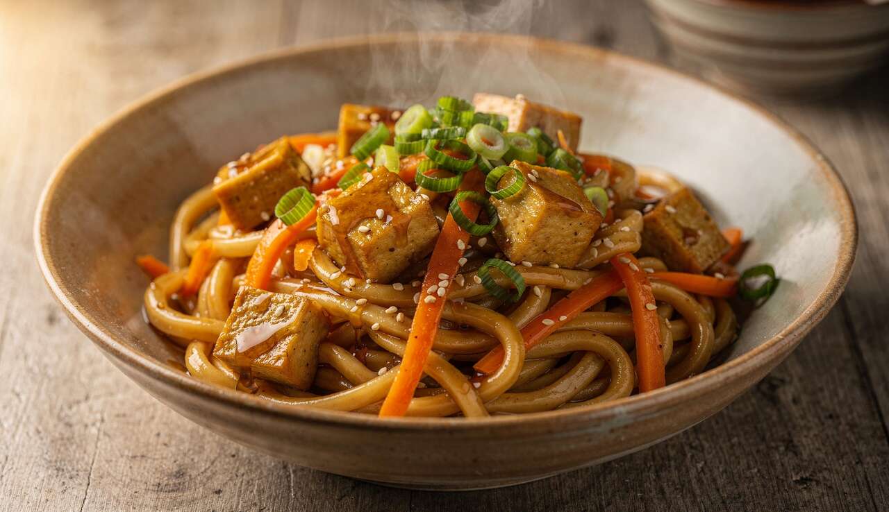 Nouilles Udon aux Carottes et Tofu : recette Savoureuse et Facile