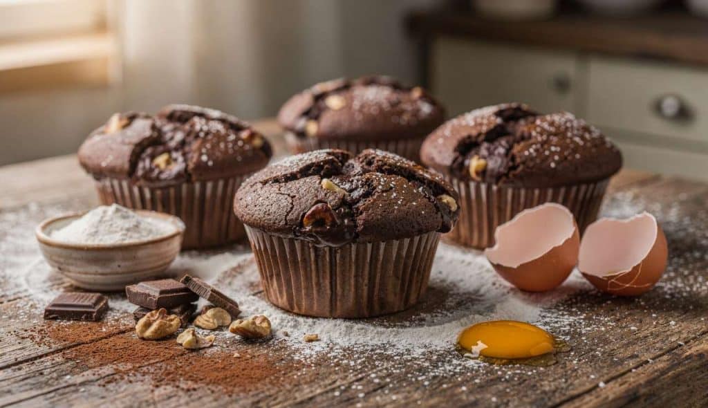 Recette de muffins chocolat-noisettes moelleux