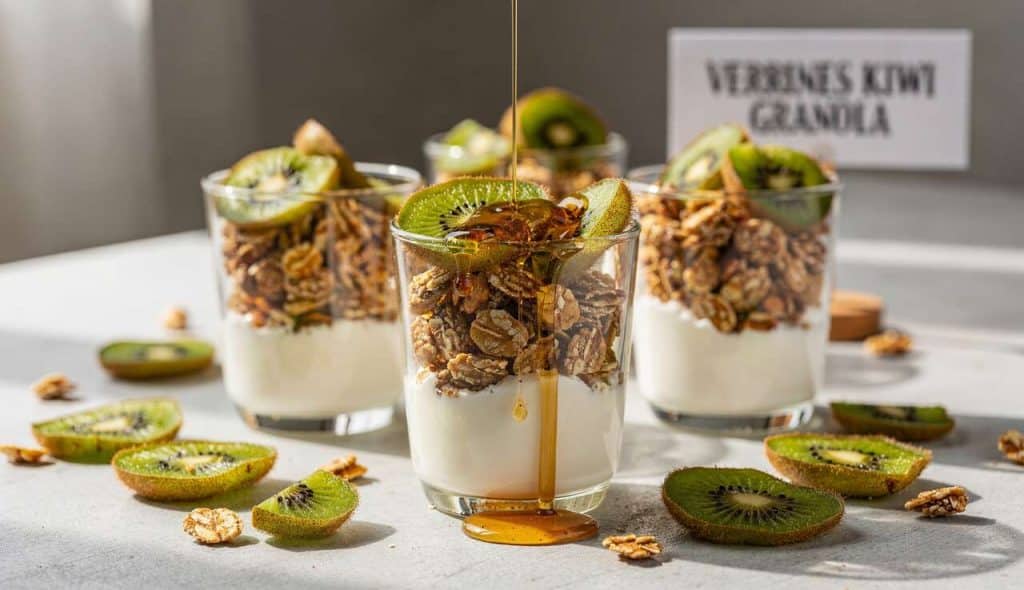 Recette de Verrines Kiwi Granola