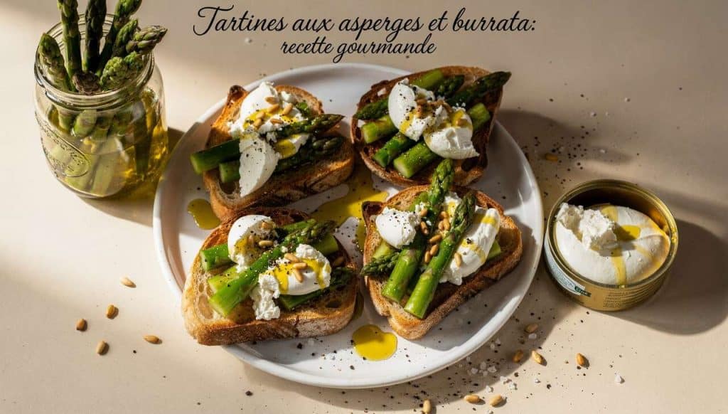 Tartines aux asperges et burrata : recette gourmande