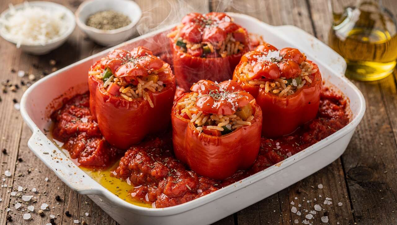 Recette simple et délicieuse de poivrons farcis aux tomates