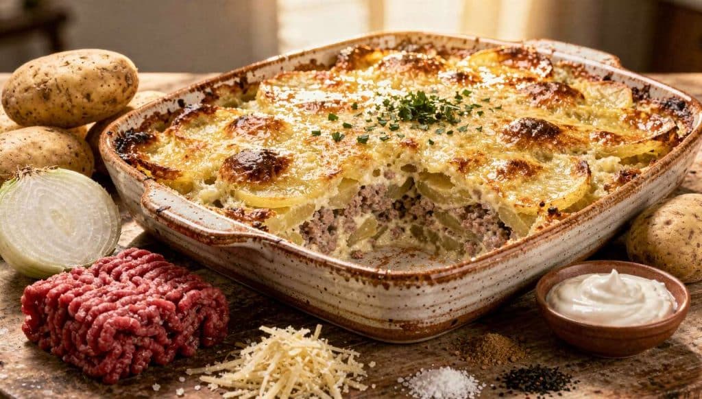 Gratin de Pommes de Terre et Viande Hachée : recette Savoureuse