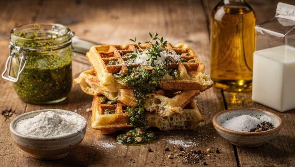 Recette de gaufres salées au pesto : un délice à déguster !