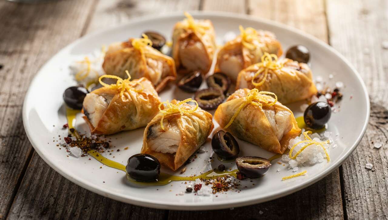 Recette de aumônières au loup de mer