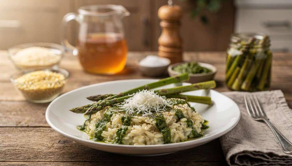 Recette Risotto de pâtes aux asperges