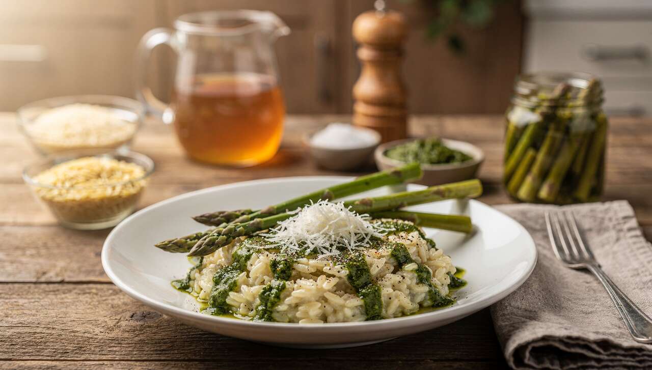 Recette Risotto de pâtes aux asperges