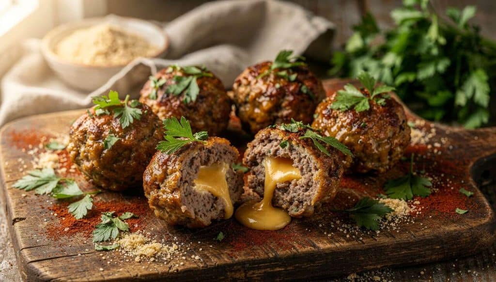 Boulettes de viande au coeur de fromage de Carinne Teyssandier