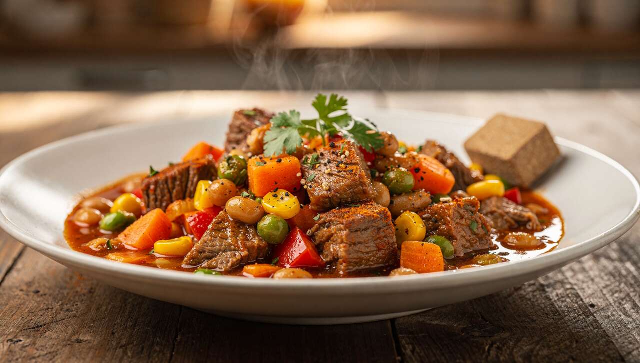 Recette de sauce niébé à la viande et macédoine