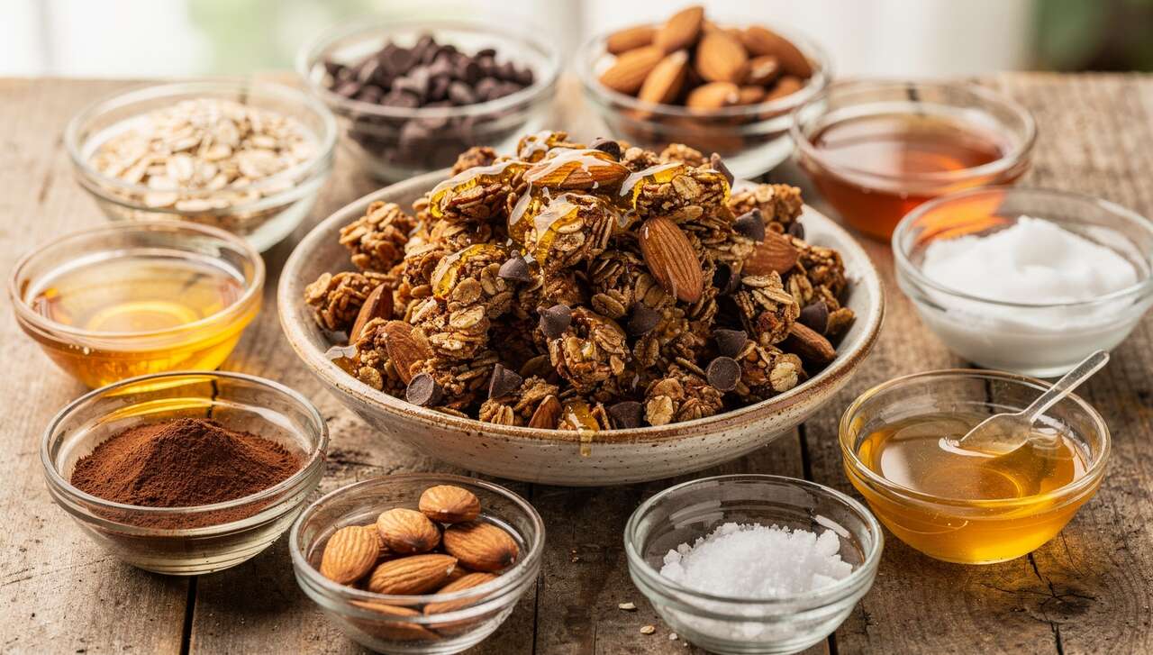 Recette de granola amandes chocolat maison