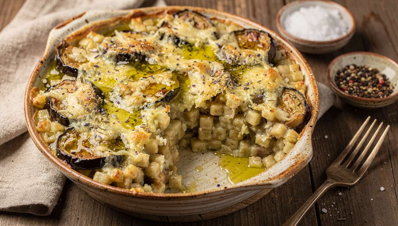 Gratin de crozets et aubergines : recette gourmande santé