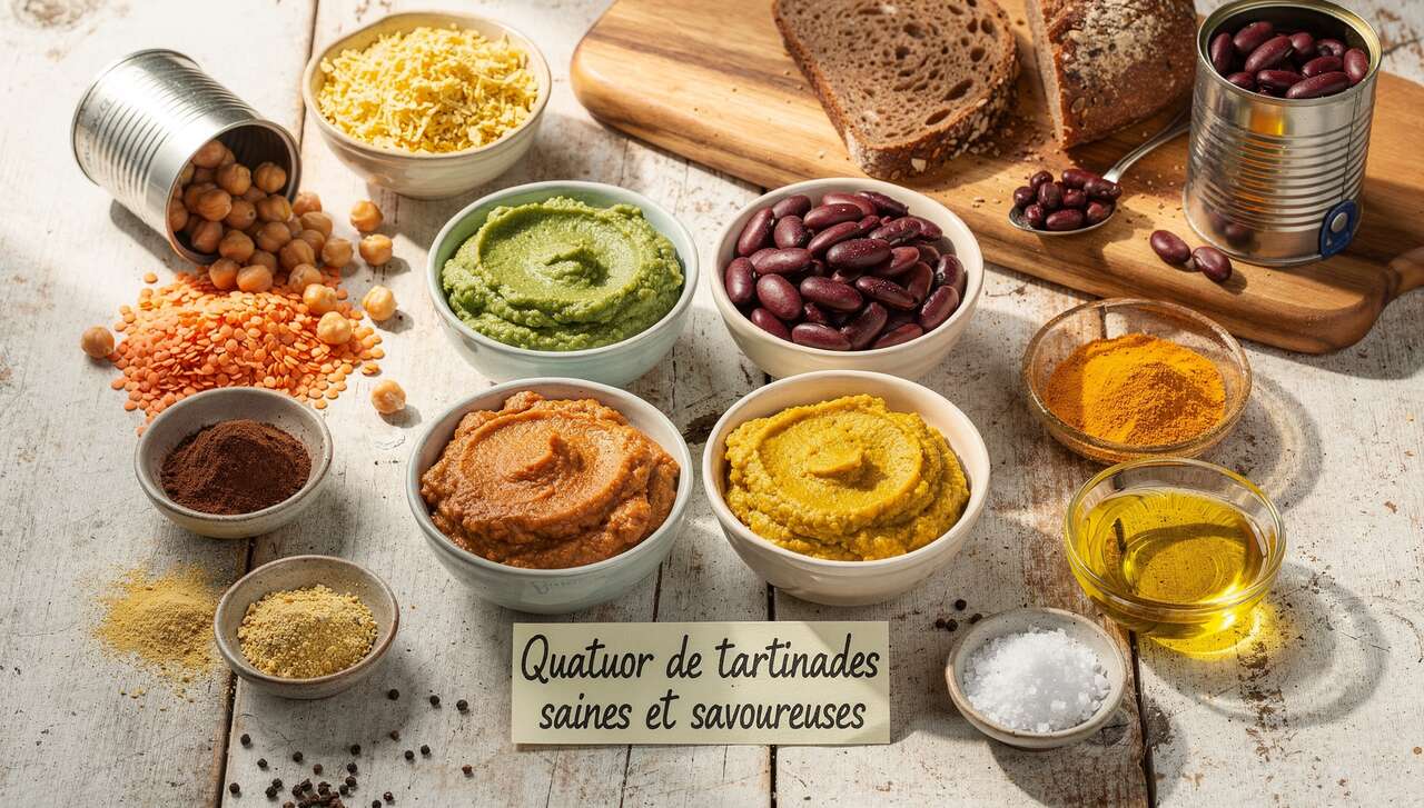 Quatuor de tartinades saines et savoureuses