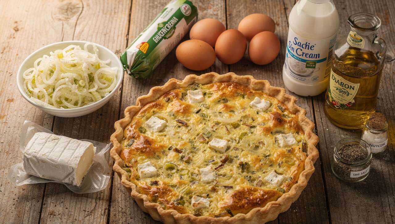 Quiche oignons, poireaux et chèvre : recette savoureuse
