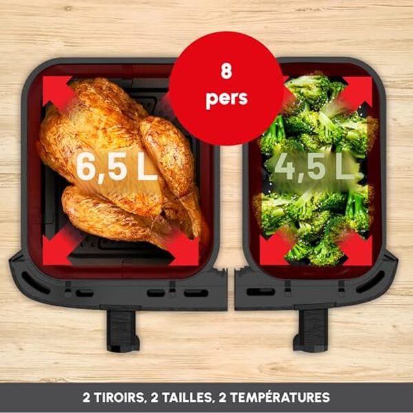 Découvrez notre avis sur l'air fryer Dual Easy Fry XXL Moulinex avec ses deux tiroirs et sa capacité à cuisiner pour 10 personnes. Un incontournable pour les amateurs de friture saine et efficace.