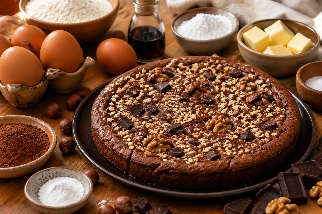 Moelleux noisettes, noix et chocolat : la recette gourmande