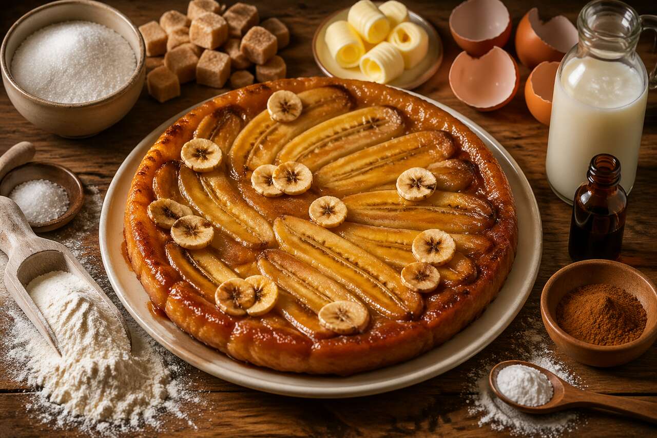 Gâteau tatin à la banane : recette gourmande et facile