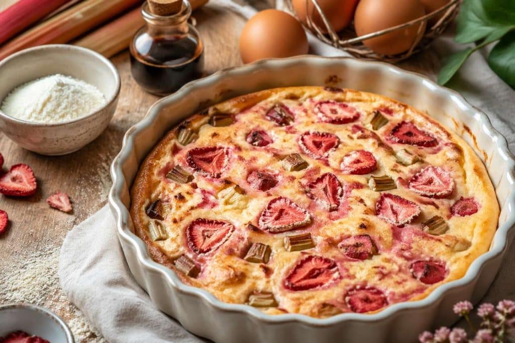 Clafoutis fraises rhubarbe : délice estival