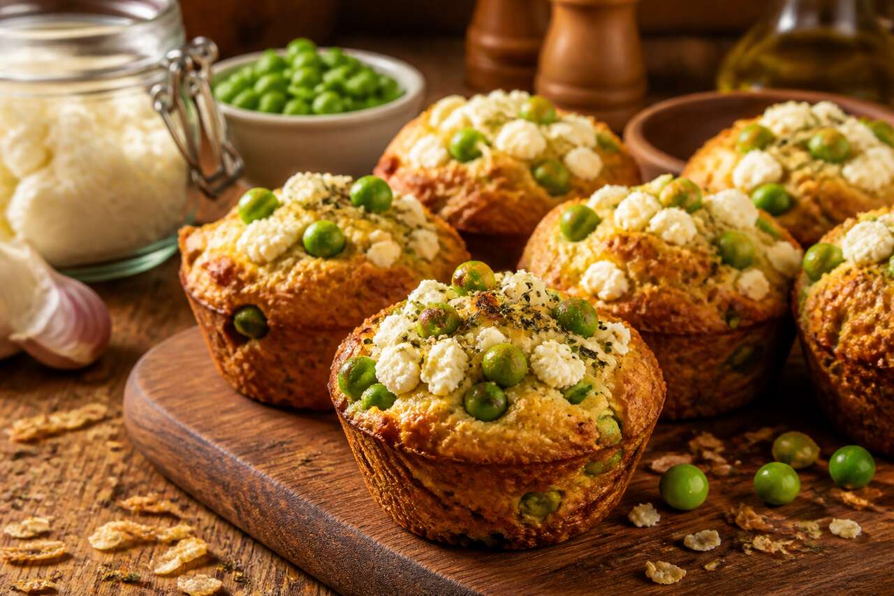 Recette : muffins petits pois feta moelleux