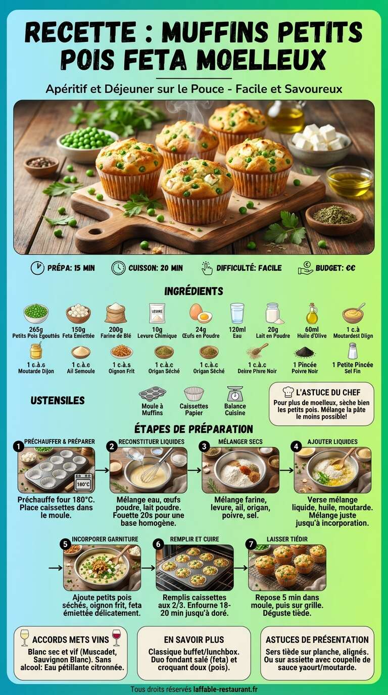 Fiche recette Recette : muffins petits pois feta moelleux