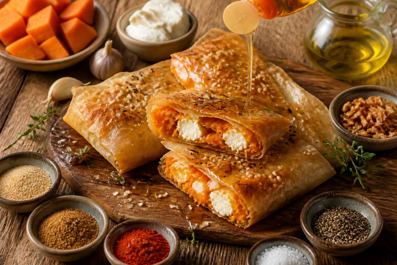 Recette brick patate douce chèvre sésame