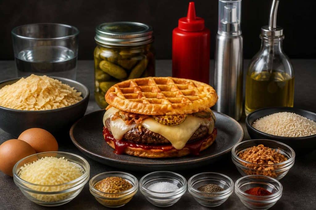 Recette gaufres burger aux pommes de terre et Comté