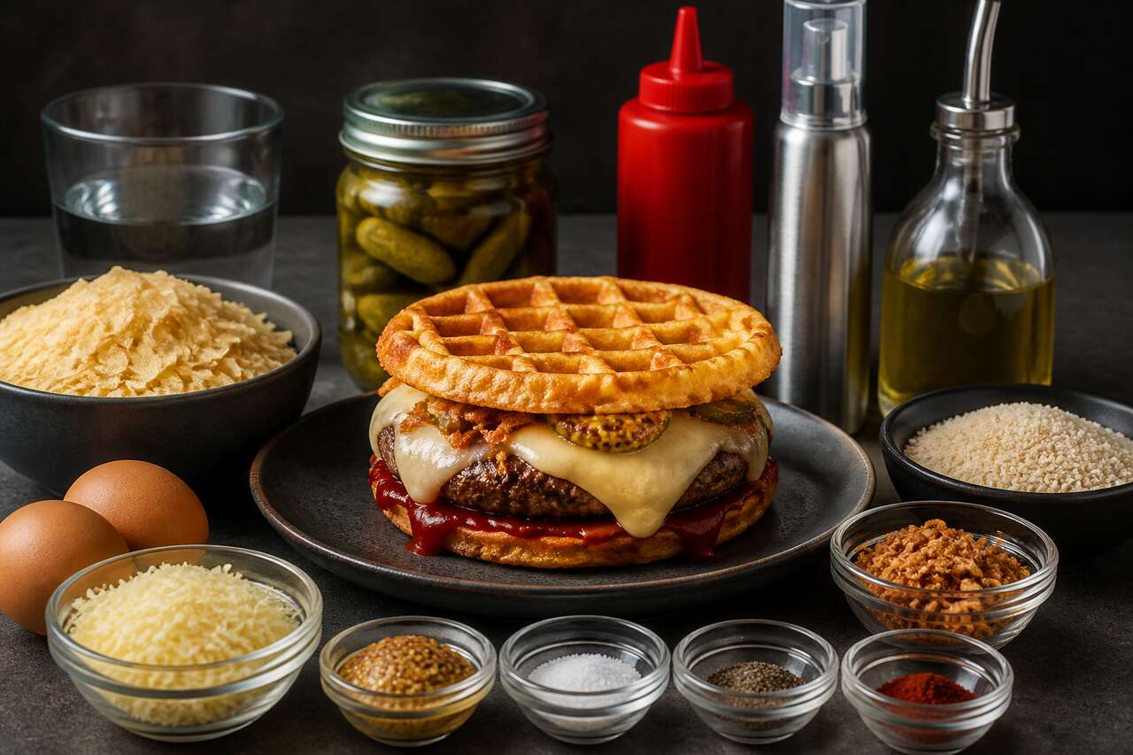 Recette gaufres burger aux pommes de terre et Comté