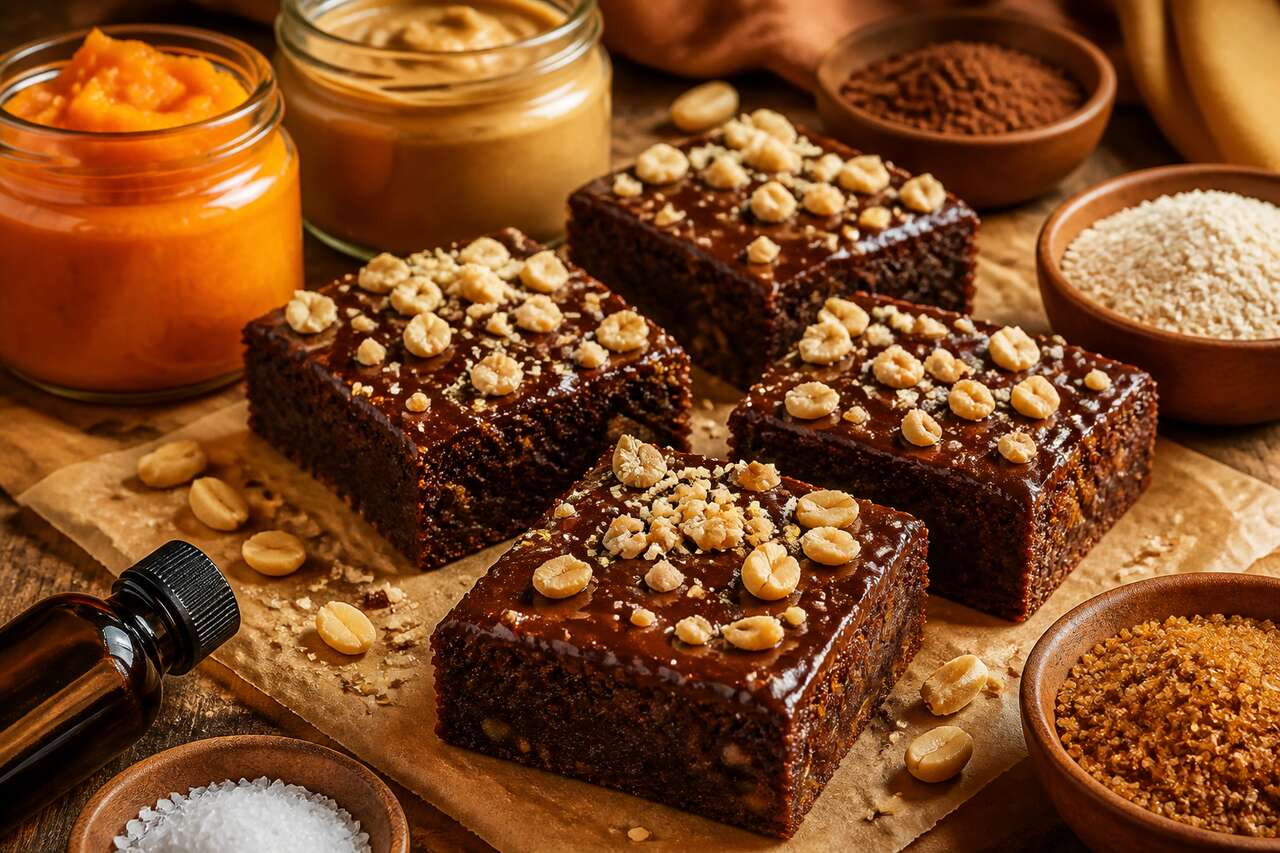 Brownie patate douce & cacahuètes : recette gourmande
