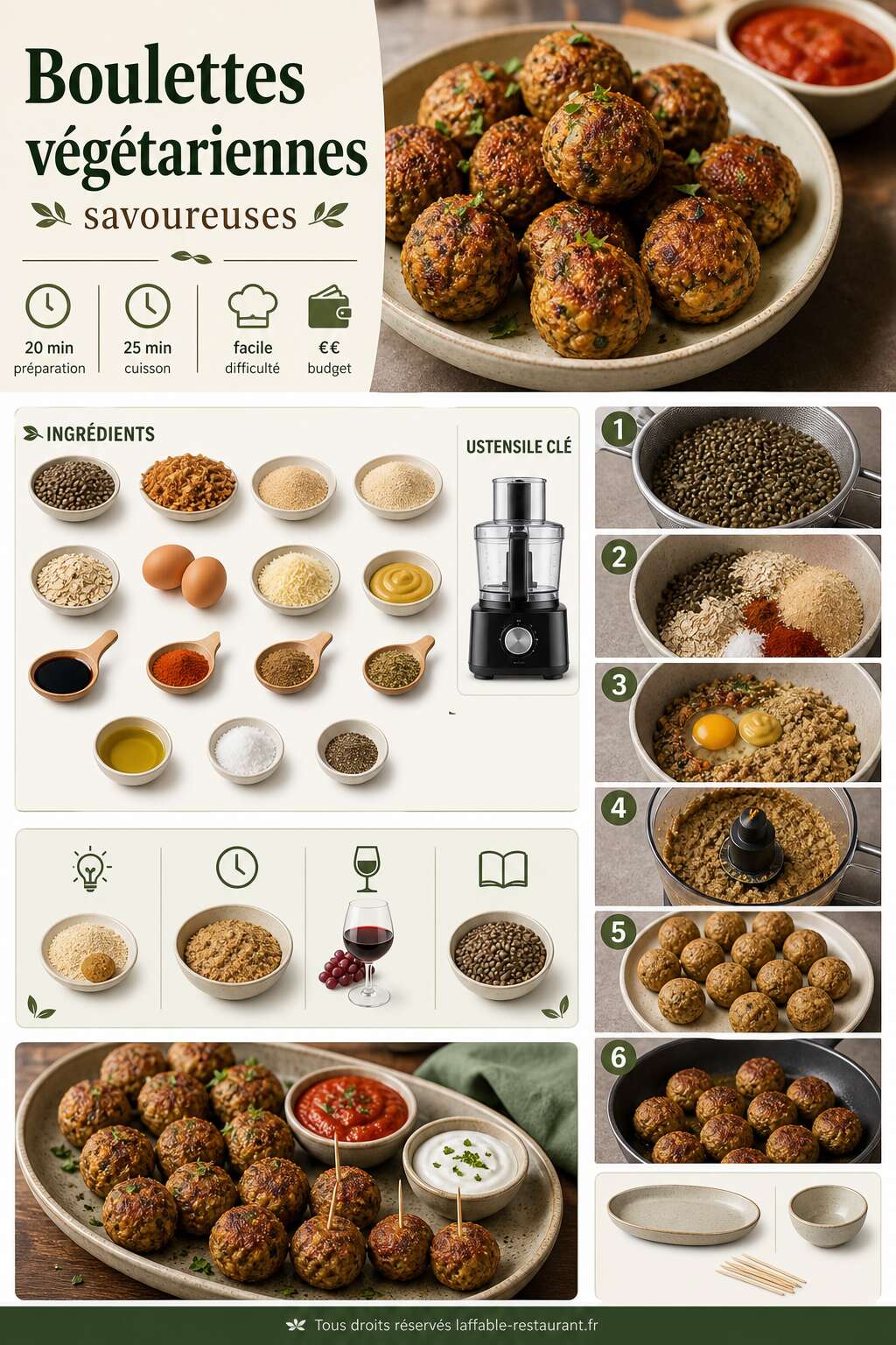 Fiche recette Recette de boulettes v&eacute;g&eacute;tariennes savoureuses