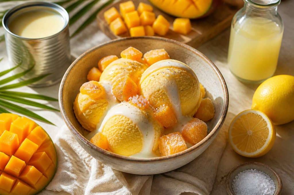 Glace à la mangue sans sorbetière : recette facile