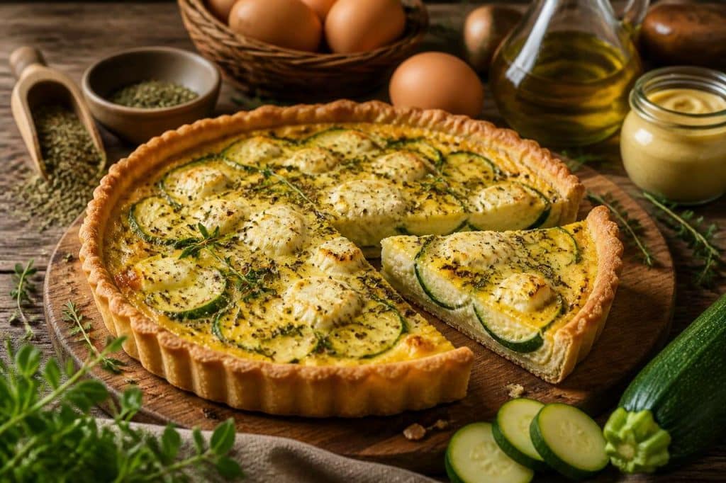 Quiche courgettes et chèvre : recette savoureuse et facile