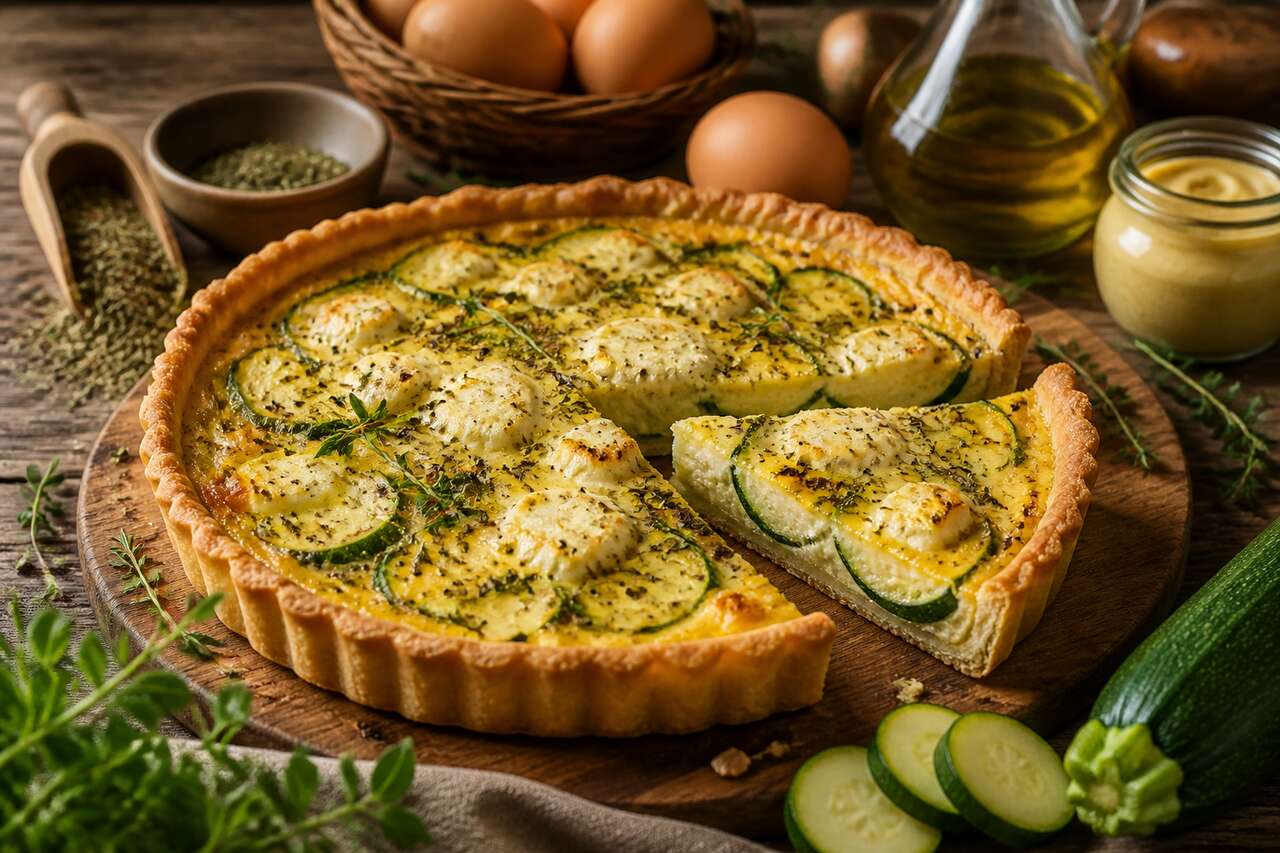 Quiche courgettes et chèvre : recette savoureuse et facile