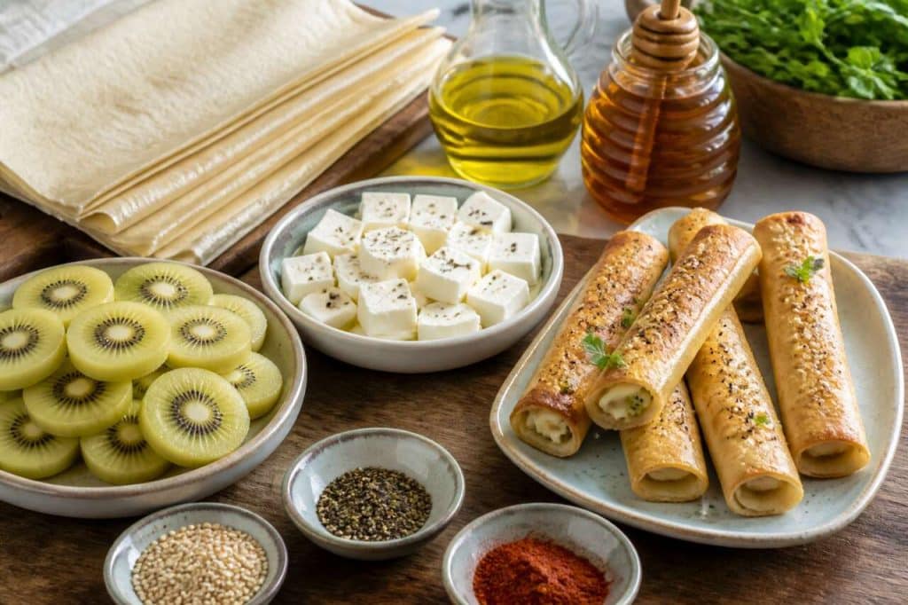 Découvrez notre recette : cigares au kiwi de France et feta