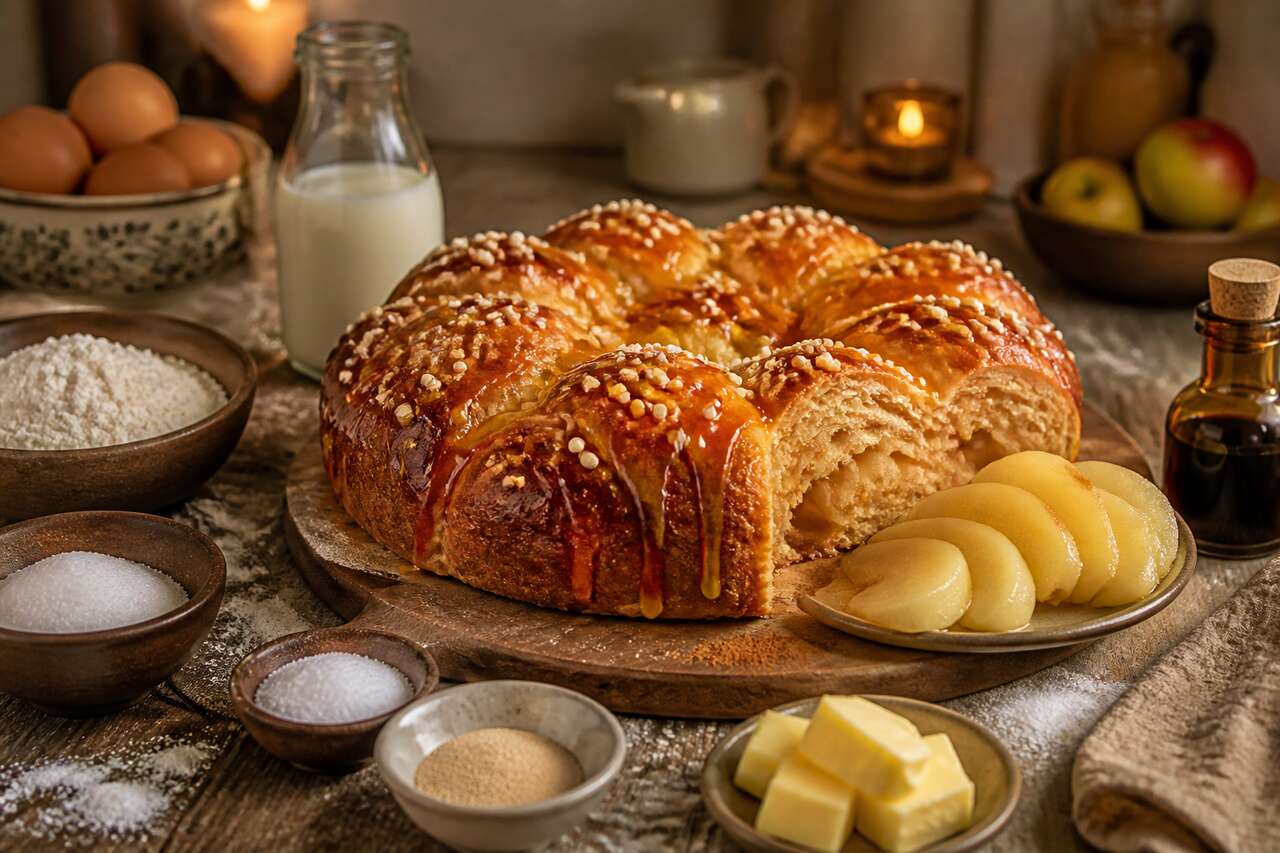 Brioche aux pommes et vanille : recette gourmande