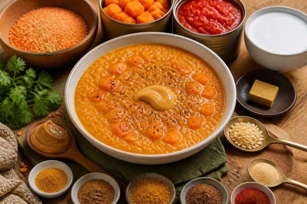 Dhaal de lentilles corail à la patate douce : recette savoureuse
