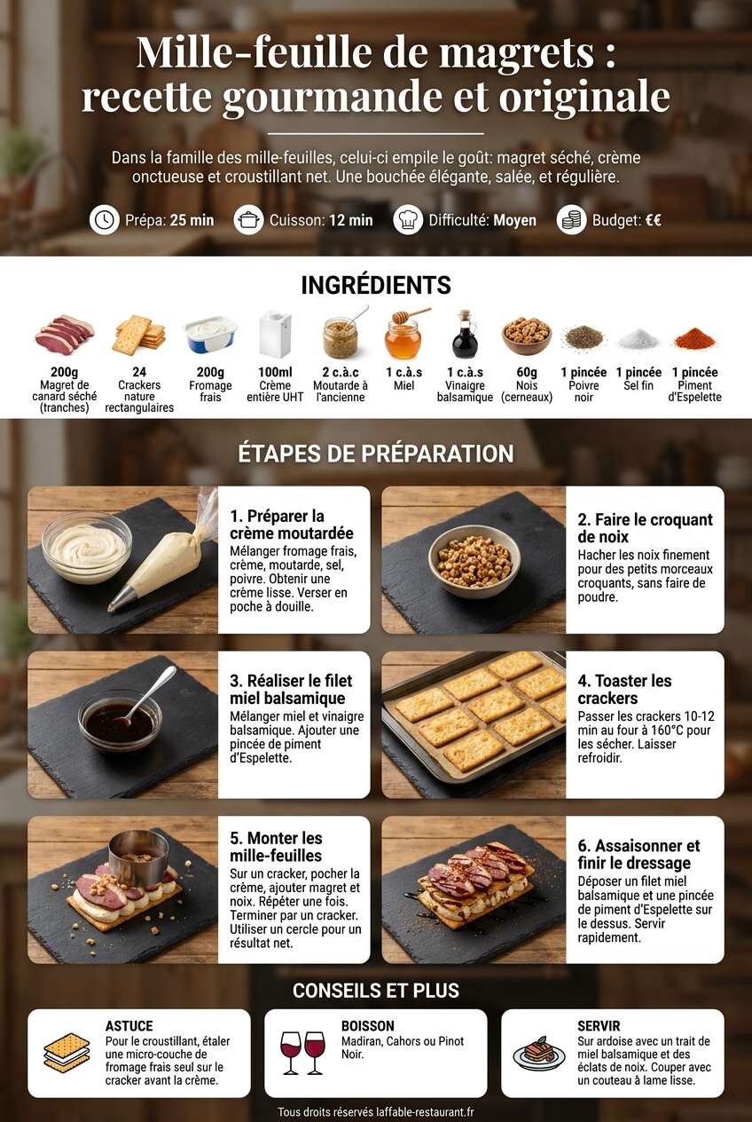 Fiche recette Mille-feuille de magrets : recette gourmande et originale Fiche recette Mille-feuille de magrets : recette gourmande et originale