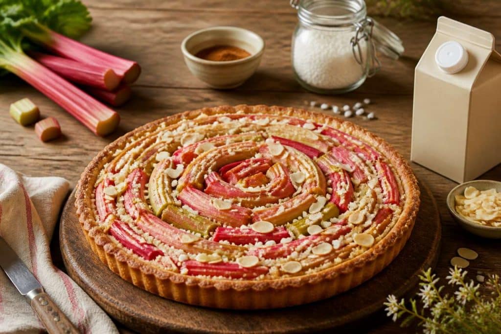 Recette de tarte rustique à la rhubarbe