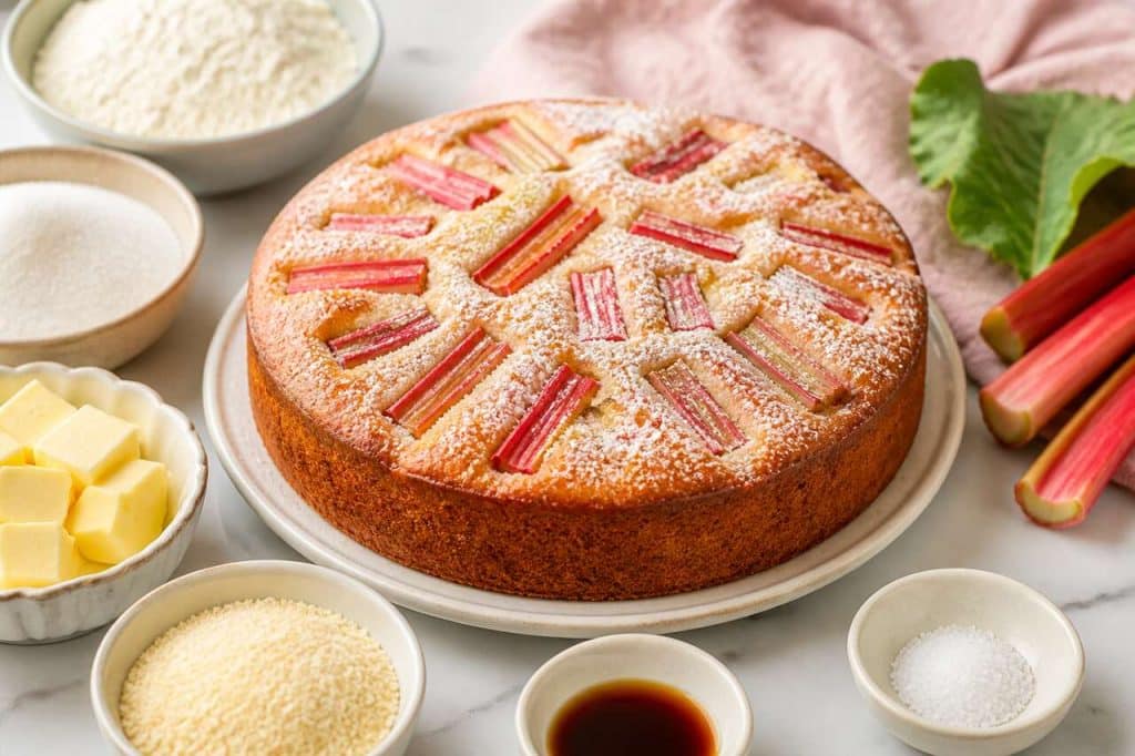 Recette du moelleux à la rhubarbe fondant et facile