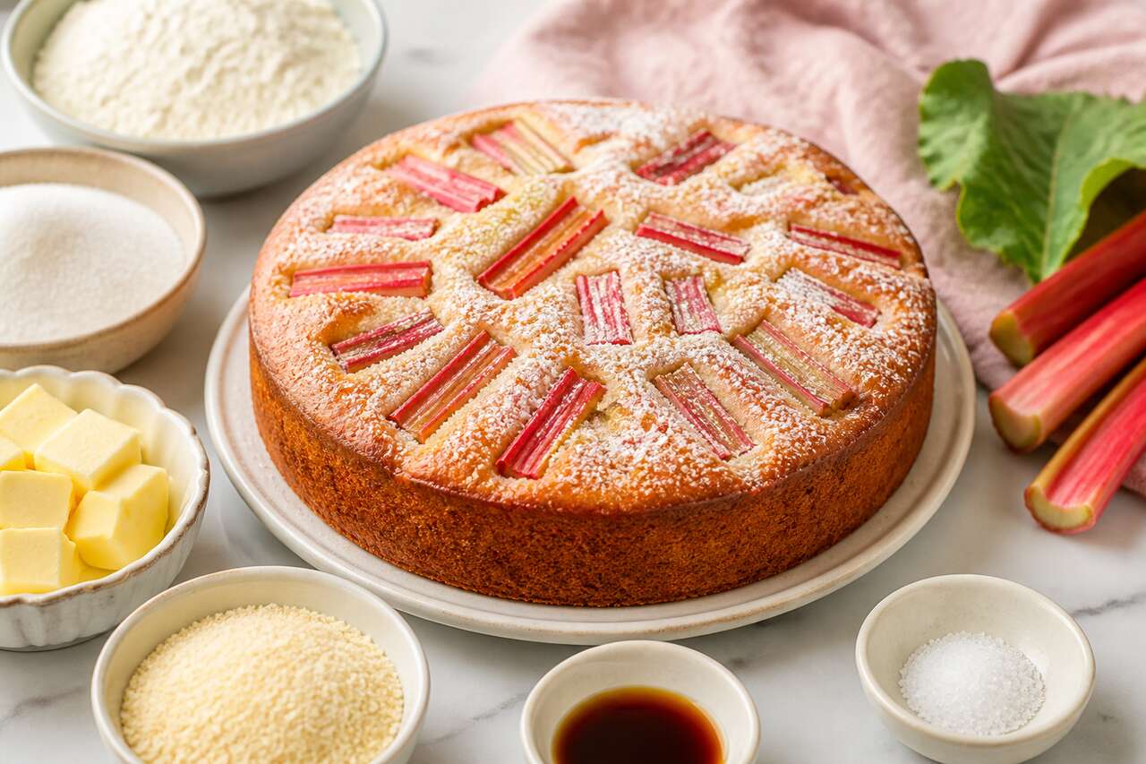 Recette du moelleux à la rhubarbe fondant et facile