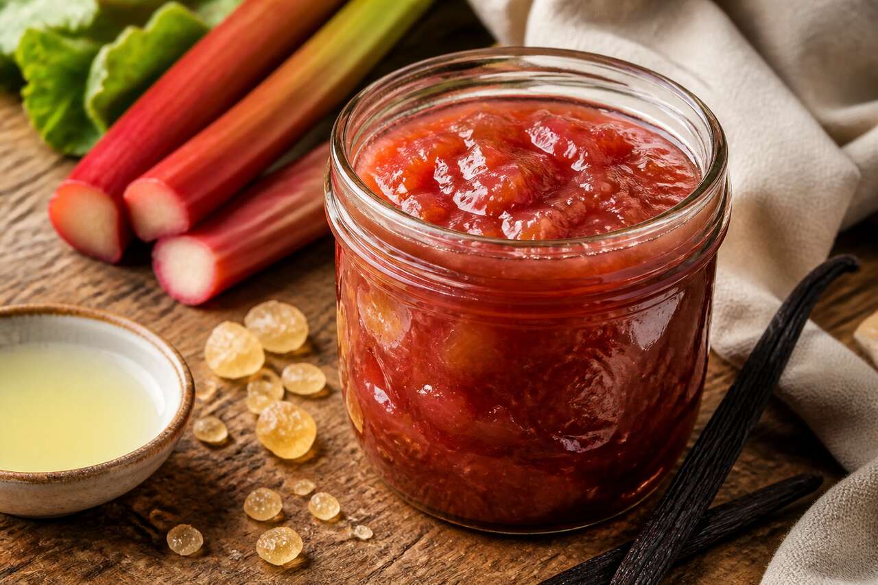 Recette de confiture de rhubarbe à la vanille