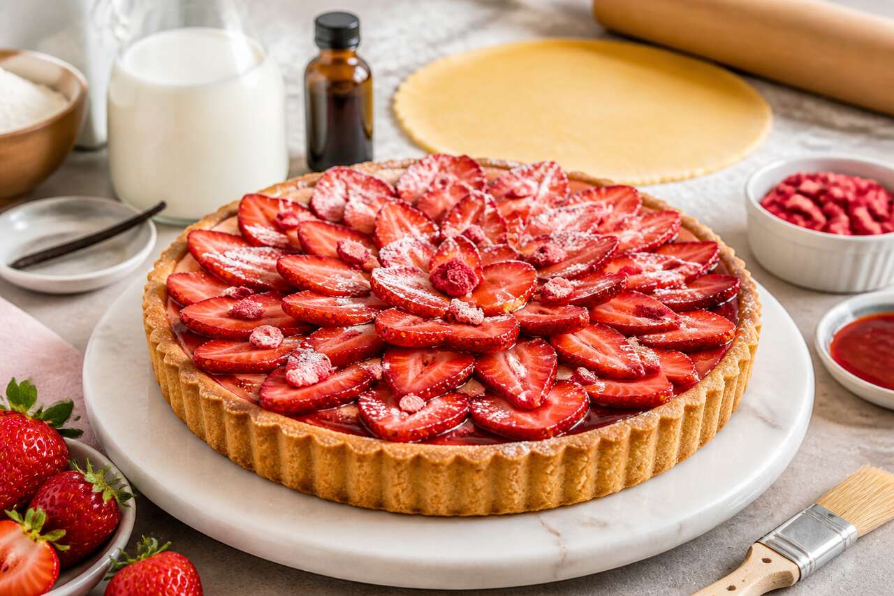 Recette facile et rapide de tarte aux fraises