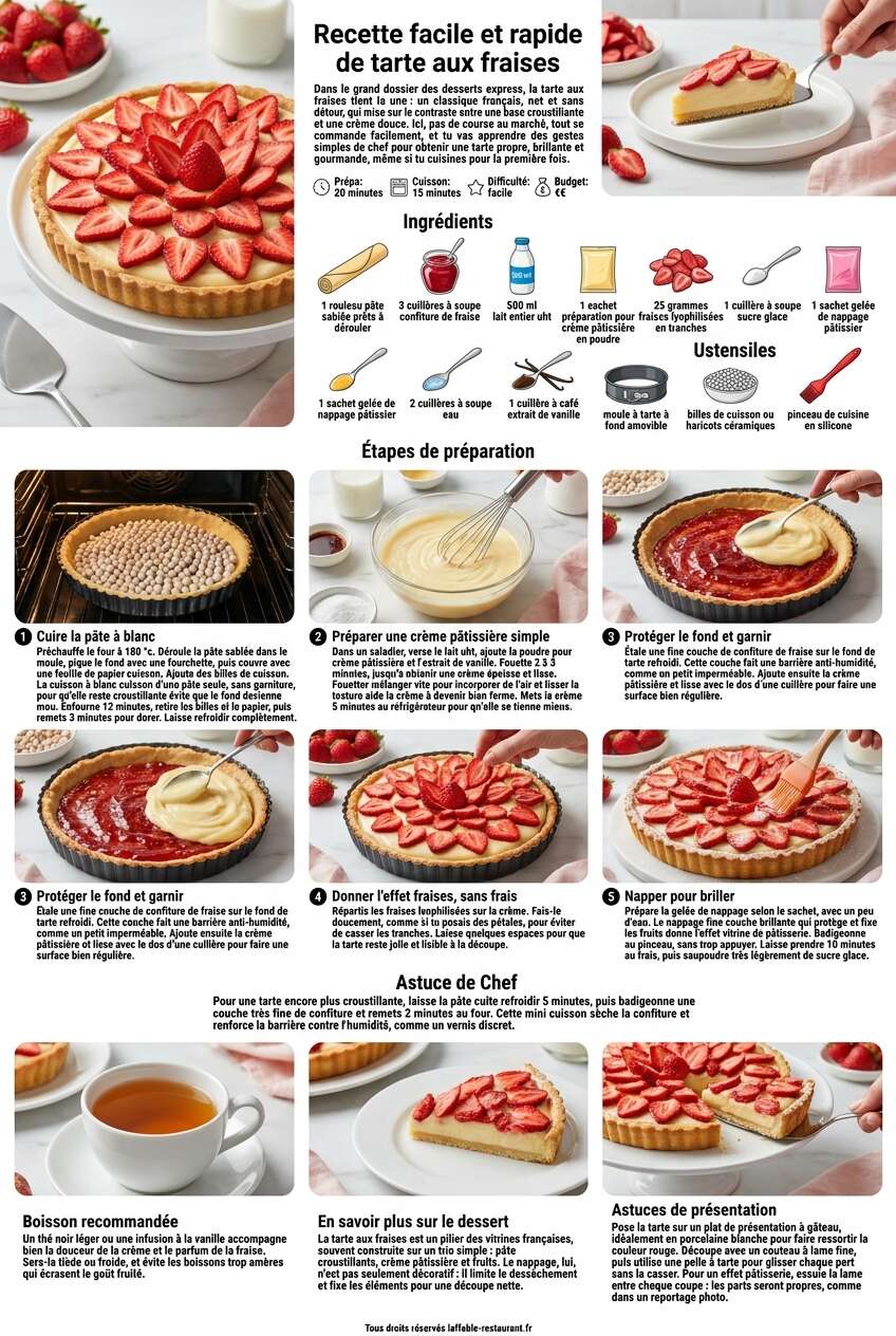 Fiche recette Recette facile et rapide de tarte aux fraises Fiche recette Recette facile et rapide de tarte aux fraises