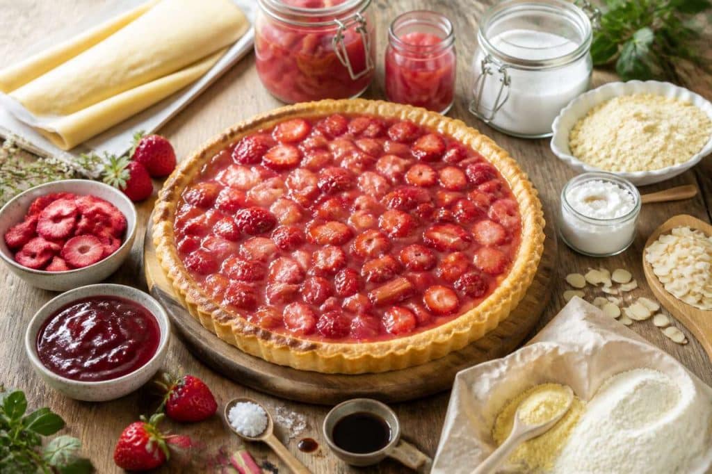 Recette de tarte fraise-rhubarbe facile et gourmande
